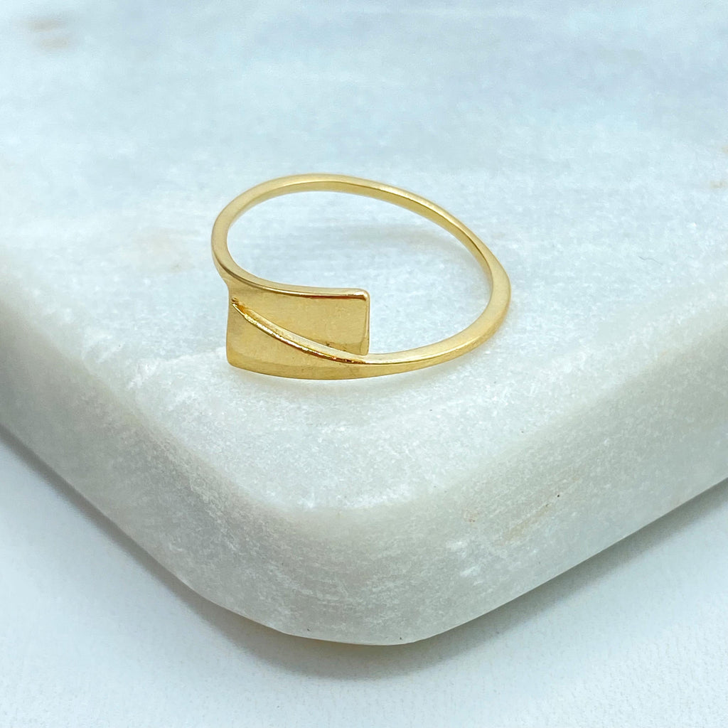18k Gold Filled Simulated Wrap Ring, Abstract Geometric Ring, Gold Wrap Style Minimalist Ring
