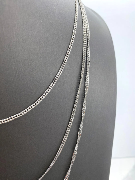Silver Filled 2mm Curb Link Chain, Cuban Link Chain, Dainty Curb Link Chain, 2mm Cuban Link Chain for DIY Creations