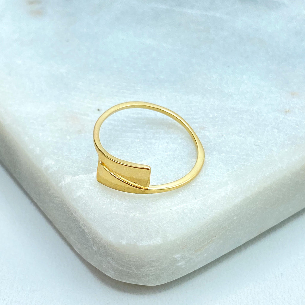 18k Gold Filled Simulated Wrap Ring, Abstract Geometric Ring, Gold Wrap Style Minimalist Ring