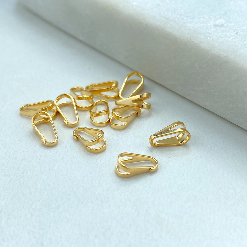 18k Gold Filled Bails for Pendants or Charms, Replacement Bails, Bail Jewelry Supplies, DIY Bail Jewelry Finding 7mmx3mm