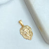 18k Gold Filled Textured Lion Leo Head Charm, Lion Face Head Charm, DIY Lion Charm, Zodiac Lion, Lion Head Pendant