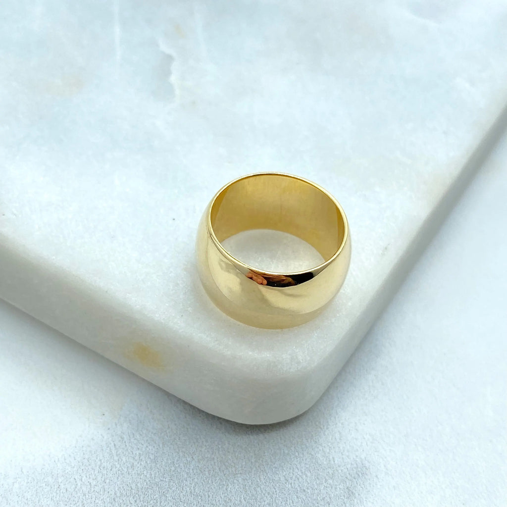 18k Gold Filled Comfort Fit Dome Band, 10mm Wide Simple Band Ring, Bold Statement Band Ring, Chunky Polished Gold Ring