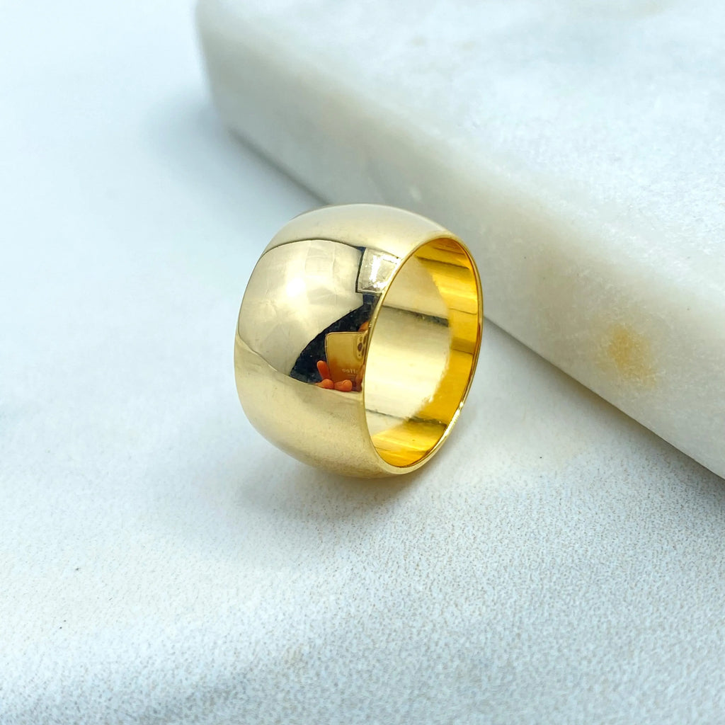18k Gold Filled Comfort Fit Dome Band, 10mm Wide Simple Band Ring, Bold Statement Band Ring, Chunky Polished Gold Ring