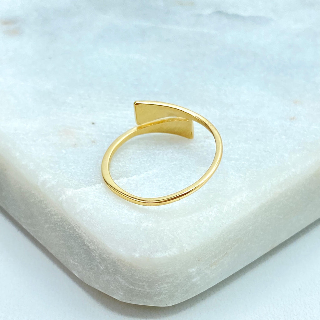 18k Gold Filled Simulated Wrap Ring, Abstract Geometric Ring, Gold Wrap Style Minimalist Ring