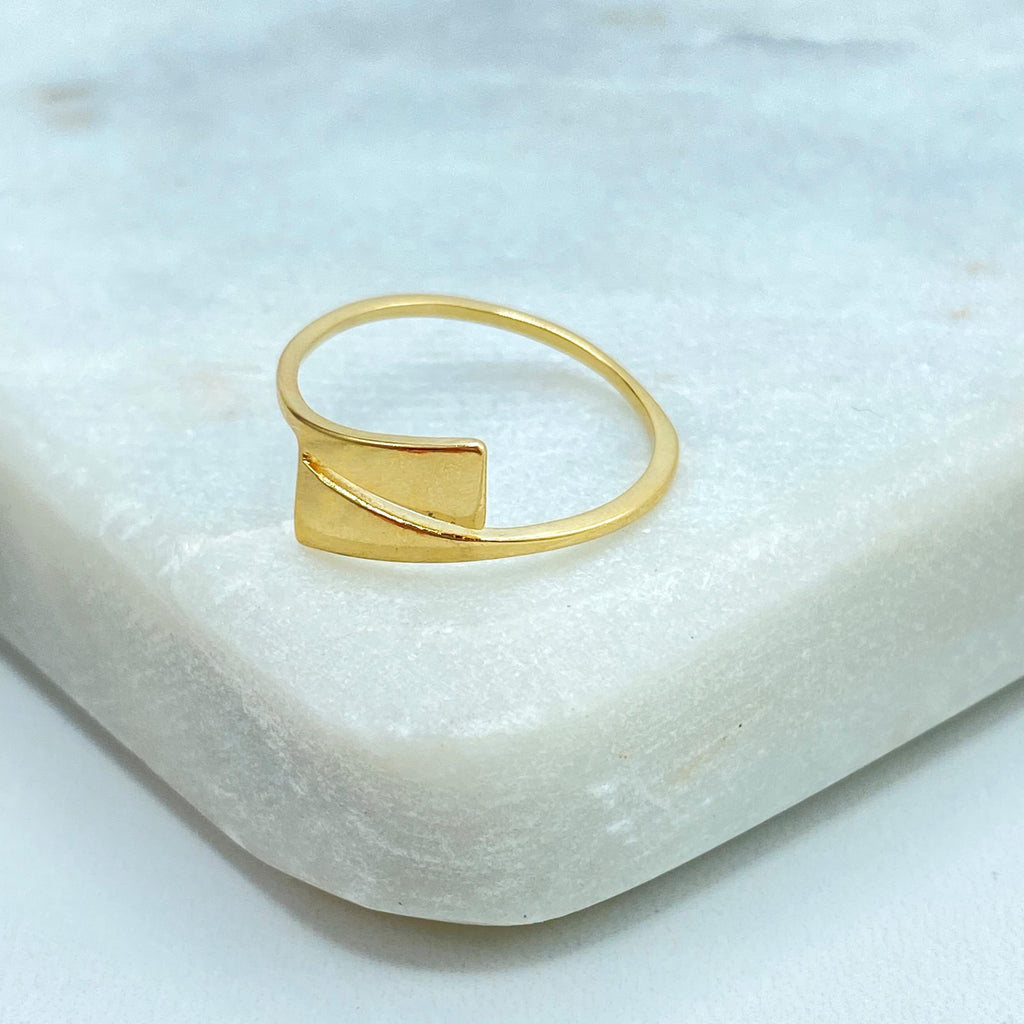 18k Gold Filled Simulated Wrap Ring, Abstract Geometric Ring, Gold Wrap Style Minimalist Ring