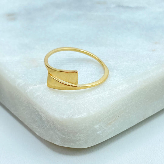 18k Gold Filled Simulated Wrap Ring, Abstract Geometric Ring, Gold Wrap Style Minimalist Ring