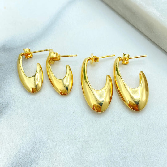18k Gold Filled Sculptural Drop Earrings, Modern Organic Teardrop Studs, Bold Minimalist Jewelry, Medium or Large