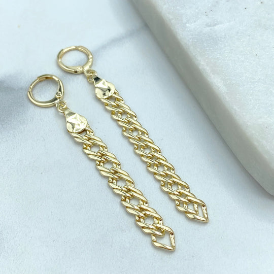 18k Gold Filled Specialty Chain Drop Earrings, 18k Gold Filled Drop Earrings with Twisted Specialty Chain Design (Copy)