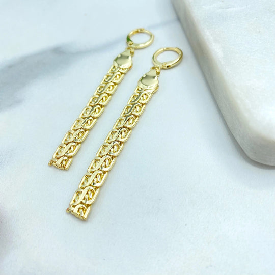 18k Gold Filled Specialty Chain Drop Earrings, 18k Gold Filled Drop Earrings with Specialty Chain Design