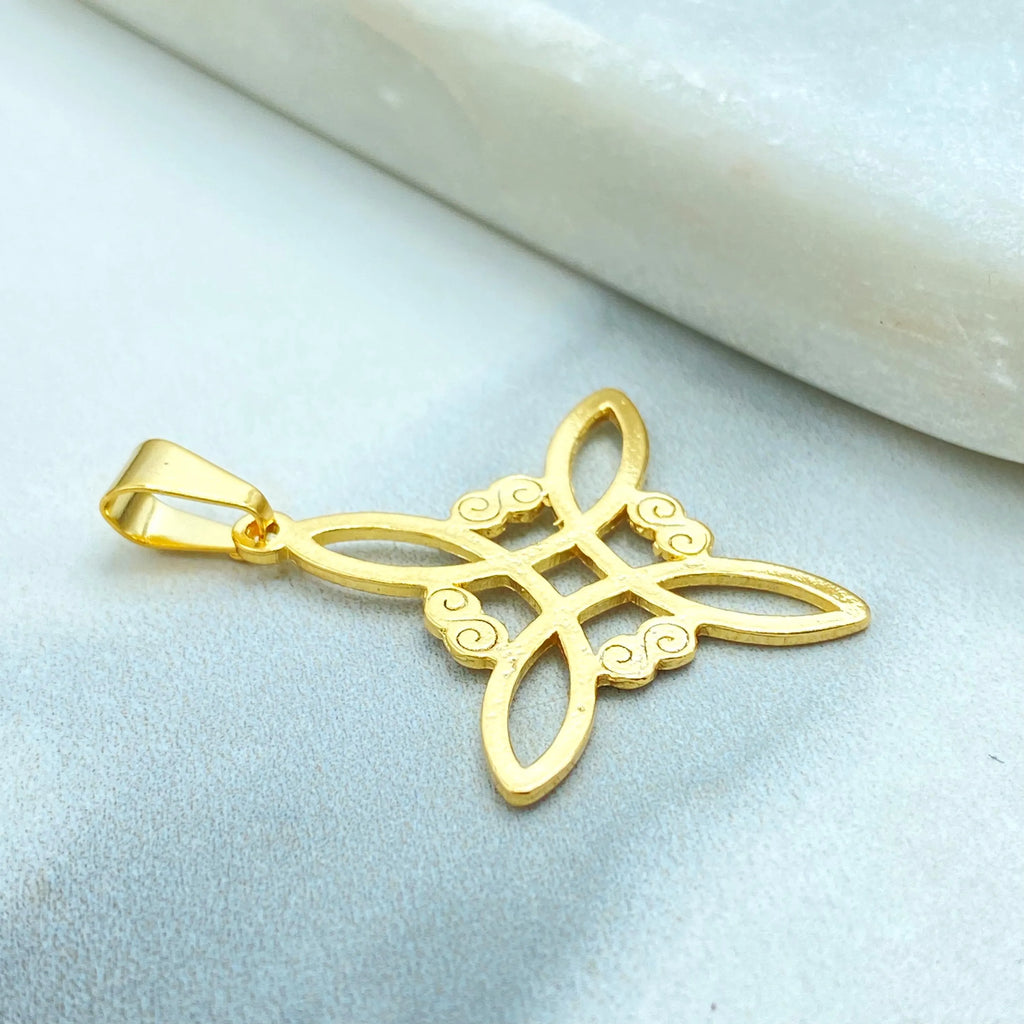 18k Gold Filled Celtic Witch Knot Pendant, Trinity Knot Amulet, Triquetra Pendant, Wiccan Jewelry, Pagan Protection Charm