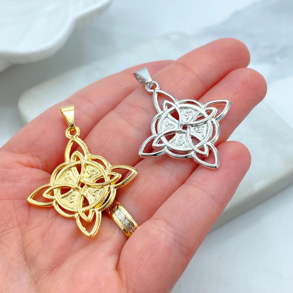 18k Gold Filled or Silver Filled Celtic Witch Knot Pendant, Trinity Knot Amulet, Triquetra Pendant, Wiccan Jewelry, Pagan Protection Charm