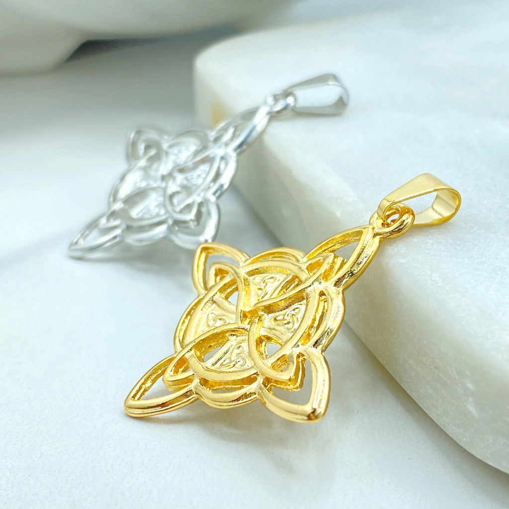 18k Gold Filled or Silver Filled Celtic Witch Knot Pendant, Trinity Knot Amulet, Triquetra Pendant, Wiccan Jewelry, Pagan Protection Charm
