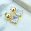 18k Gold Filled Stud Earrings with Jumbo Push Back, Drop Square CZ Stud Earrings, Classic Jewelry, Secure & Comfortable Fit