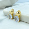 18k Gold Filled Stud Earrings with Jumbo Push Back, Drop Square CZ Stud Earrings, Classic Jewelry, Secure & Comfortable Fit