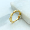 18k Gold Filled Geometric CZ Ring, Flat on Back, Modern Statement Jewelry, Elegant Accessory