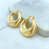 18k Gold Filled Hoop Earrings, Chunky Puffy Hoops Bold Statement Style, Lightweight Jewelry, 30mm Hoop Earrings