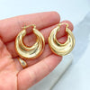 18k Gold Filled Hoop Earrings, Chunky Puffy Hoops Bold Statement Style, Lightweight Jewelry, 30mm Hoop Earrings