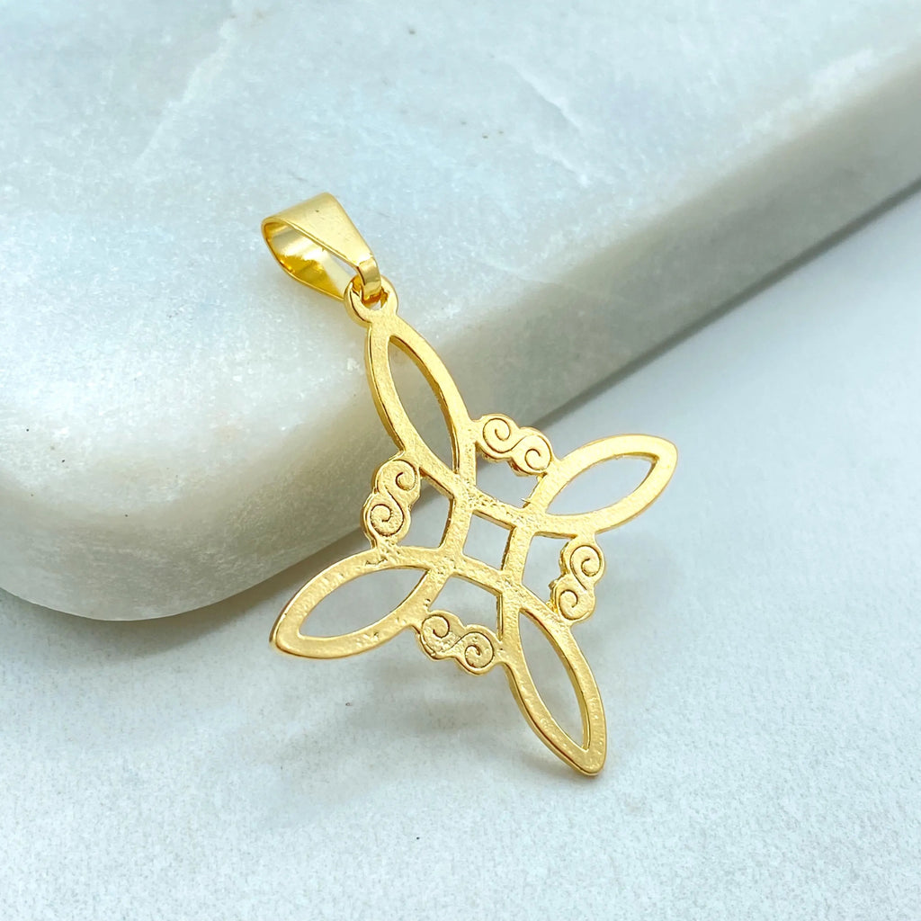 18k Gold Filled Celtic Witch Knot Pendant, Trinity Knot Amulet, Triquetra Pendant, Wiccan Jewelry, Pagan Protection Charm