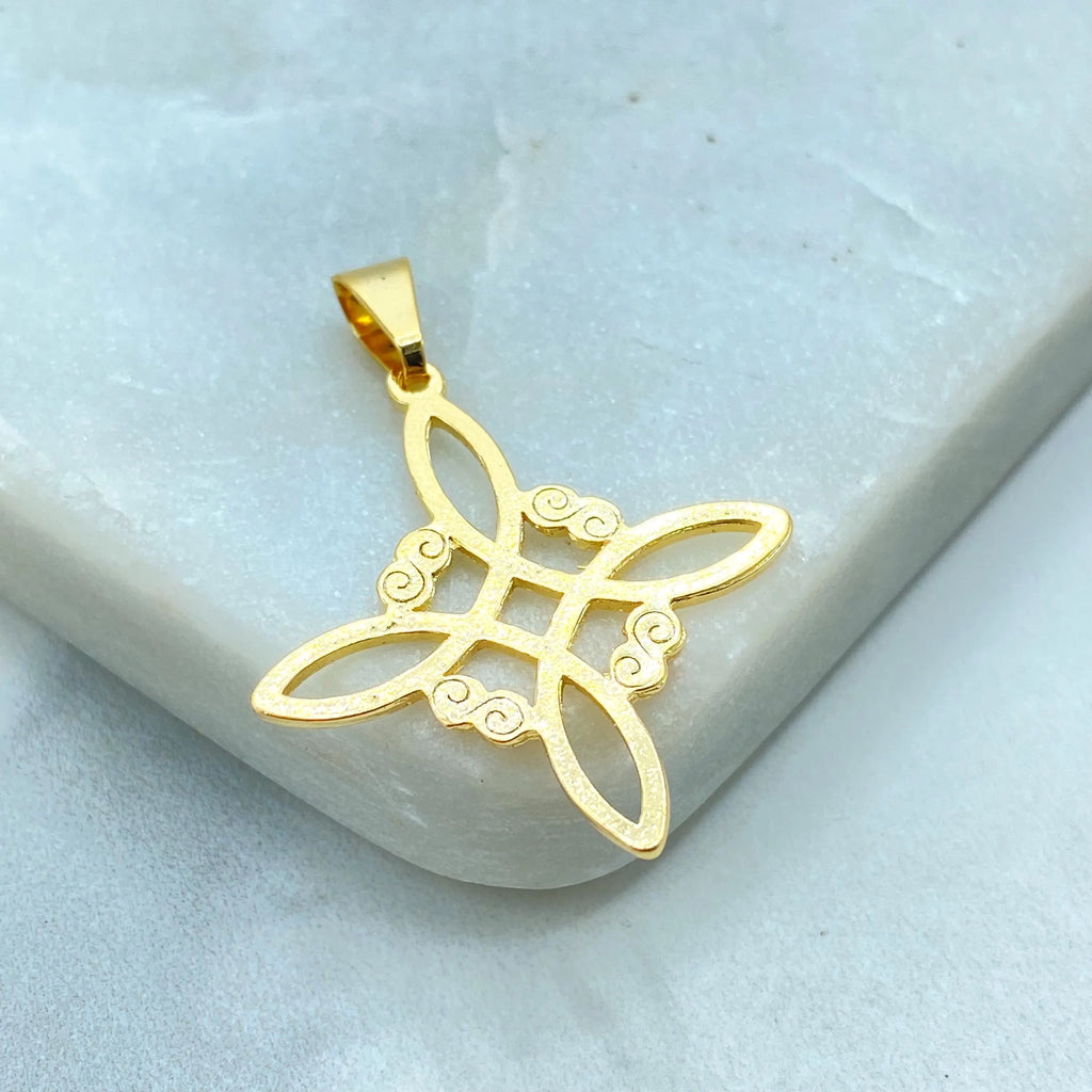 18k Gold Filled Celtic Witch Knot Pendant, Trinity Knot Amulet, Triquetra Pendant, Wiccan Jewelry, Pagan Protection Charm