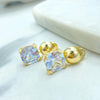18k Gold Filled Stud Earrings with Jumbo Push Back, Drop Square CZ Stud Earrings, Classic Jewelry, Secure & Comfortable Fit