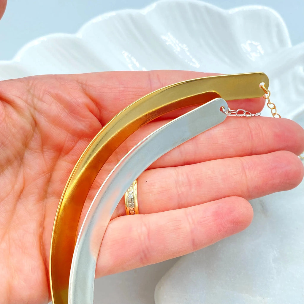 18k Gold Filled or Silver Filled Choker Necklace, Minimalist Collar with Extender, Sleek Statement Jewelry, Gift for Her