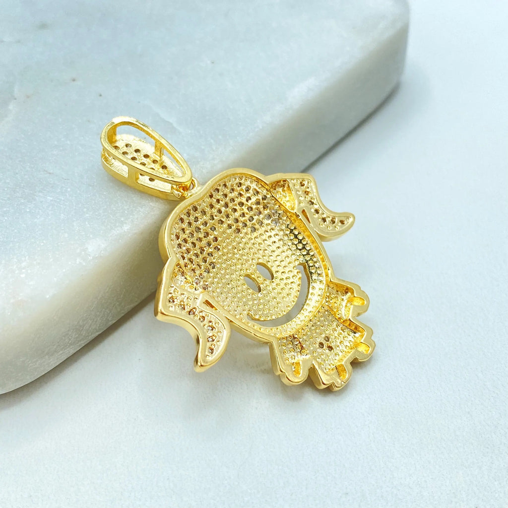 18k Gold Filled Boy or Girl Charm: Micro Pave CZ Kid Pendant, Mother Jewelry, Gift for Mo