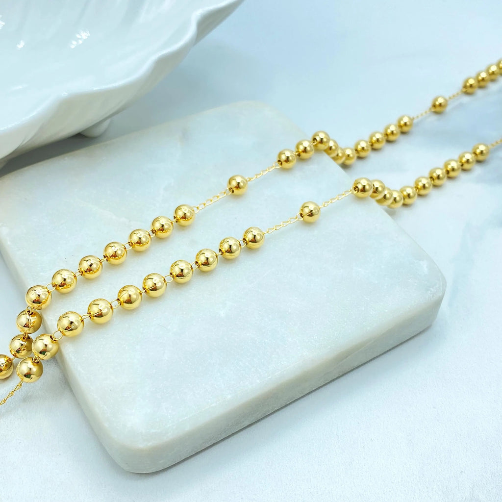 18k Gold Filled Rosary Necklace, San Benito Beaded Rosary, Catholic Rosary, Cross Pendant, Religious Jewelry Wholesale