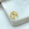 18k Gold Filled Cuff Earring, Triple Row with CZ Stones Cuff Earring, Non Pierced Ear Cuff, Dainty Jewelry, Gift for Her