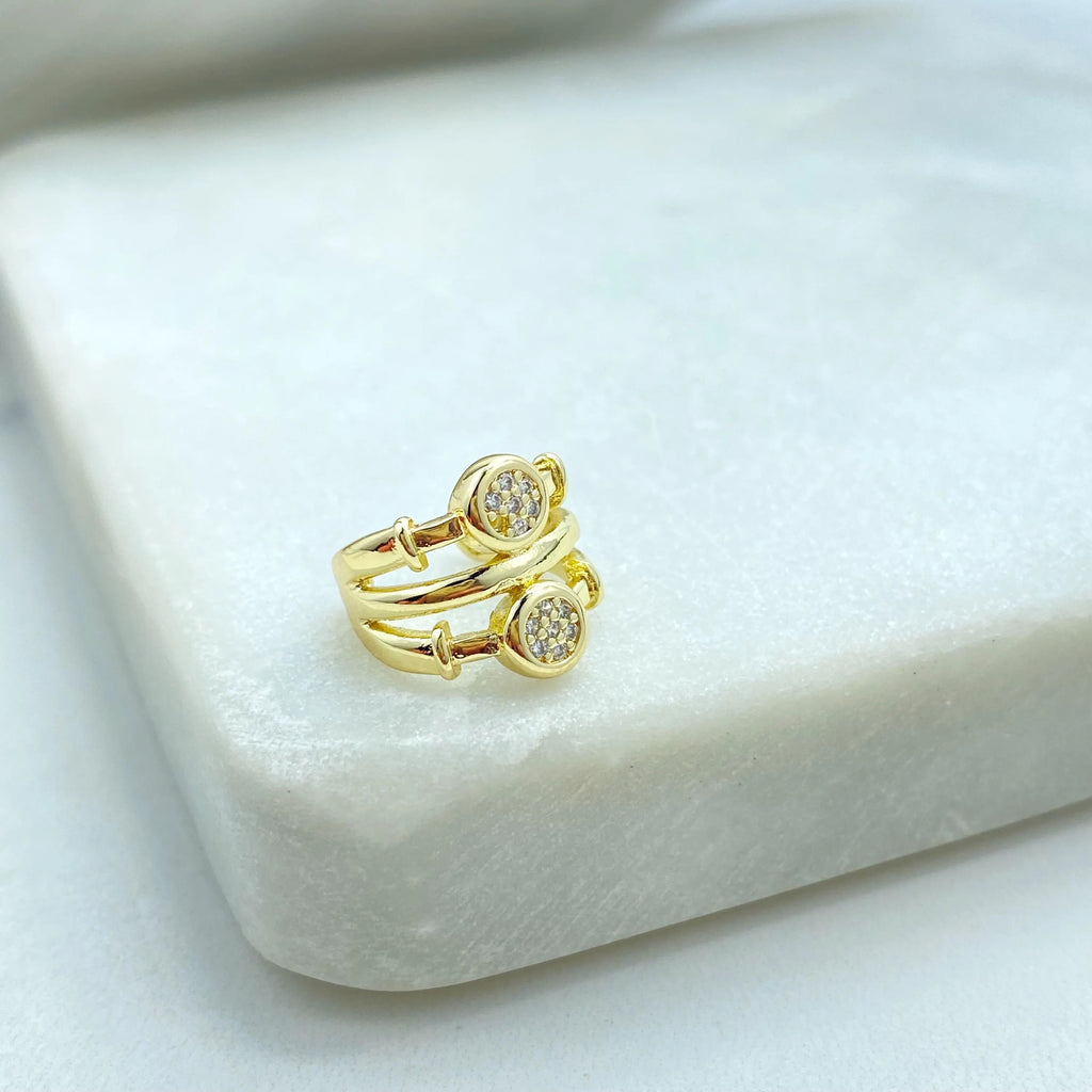 18k Gold Filled Cuff Earring, Single Piece with Round CZ Detail Cuff Earring, Non Pierced Ear Cuff, Dainty Jewelry