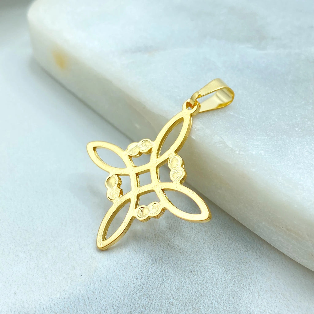 18k Gold Filled Celtic Witch Knot Pendant, Trinity Knot Amulet, Triquetra Pendant, Wiccan Jewelry, Pagan Protection Charm
