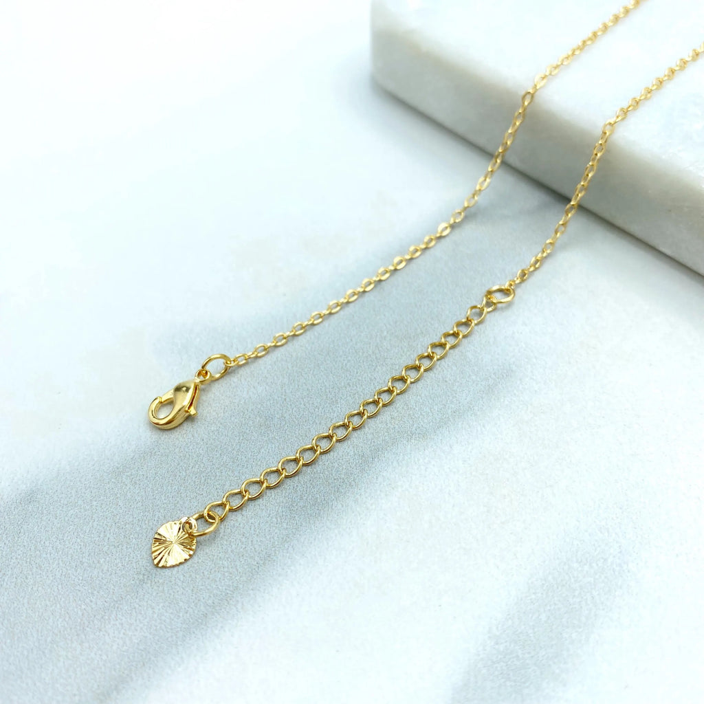 18k Gold Filled Necklace, Swan Heart Pendant with Moving CZ Stones, Adjustable Chain, Gift for Her