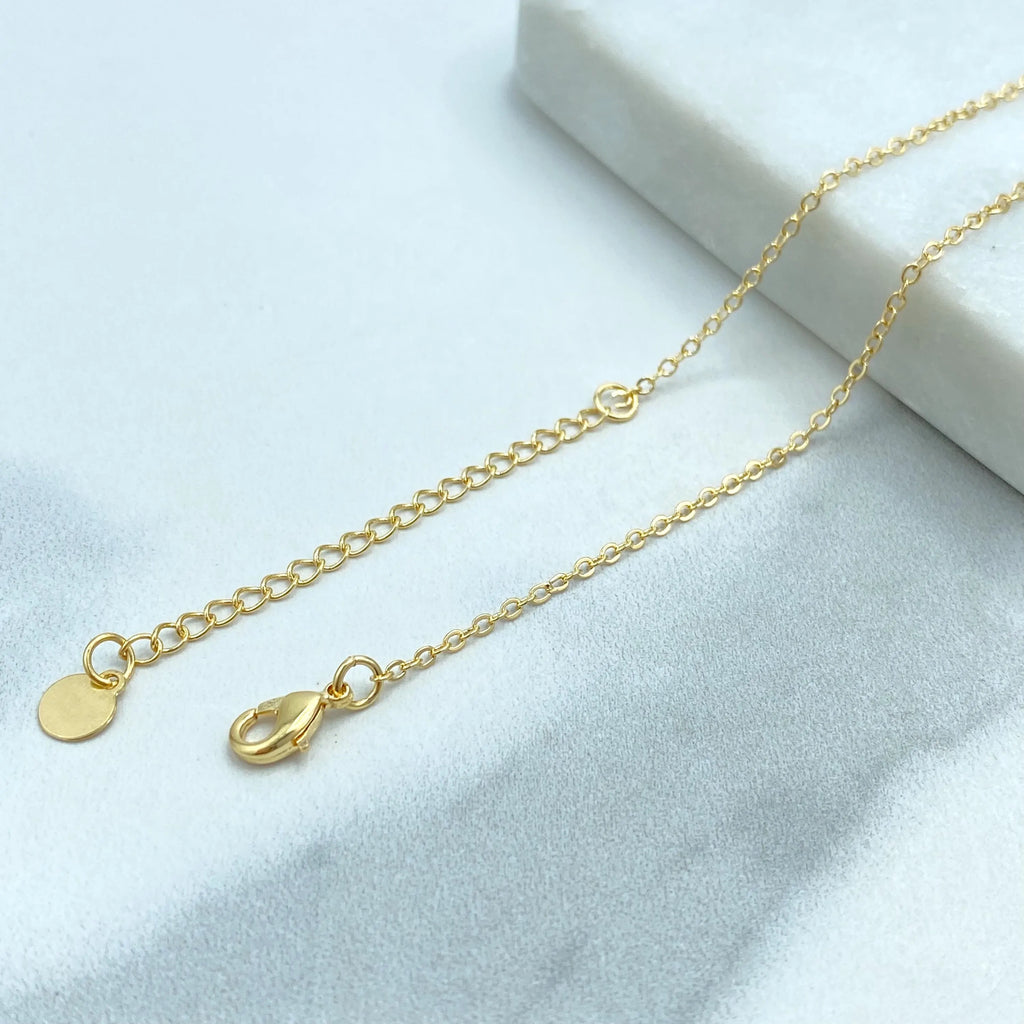 18k Gold Filled Necklace, Dove Holding Ring Pendant with CZ Stones, Adjustable Chain, Gift for Her
