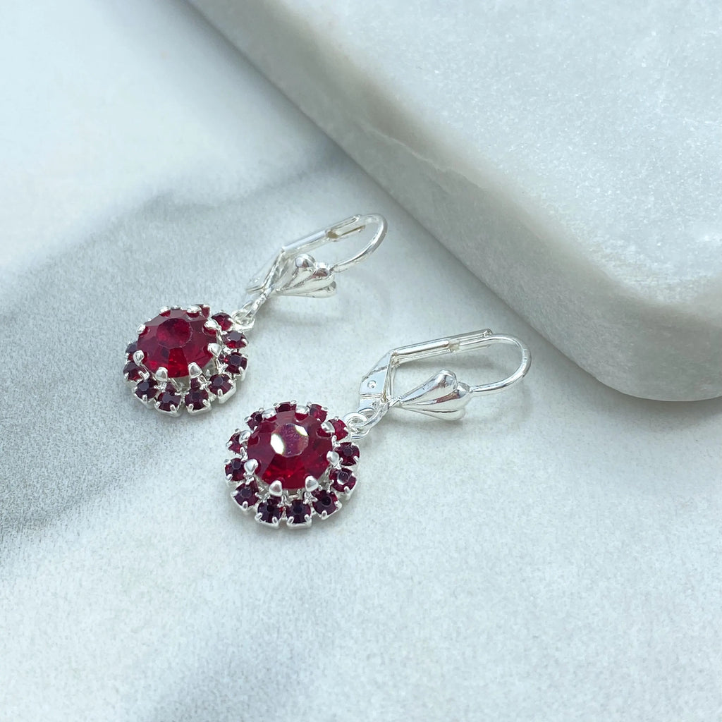 Silver Filled Jewelry Set, Halo Clear CZ Necklace and Earrings, Bridal Bridesmaid Gift, Gift for Her (Copy)