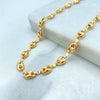 18k Gold Filled 3mm Puff Mariner Chain, or Bracelet, Puffed Puff Mariner Link Chain, Mariner Anchor, Chunky Link Mariner