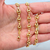 18k Gold Filled 3mm Puff Mariner Chain, or Bracelet, Puffed Puff Mariner Link Chain, Mariner Anchor, Chunky Link Mariner
