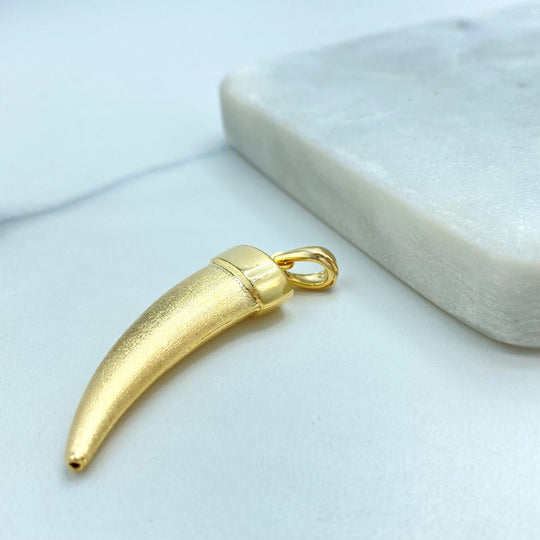 18k Gold Filled Italian Horn Pendant, Cornicello Amulet Cornetto Corno Charm, Good Luck Protection Jewelry