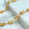 18k Gold Filled 3mm Puff Mariner Chain, or Bracelet, Puffed Puff Mariner Link Chain, Mariner Anchor, Chunky Link Mariner