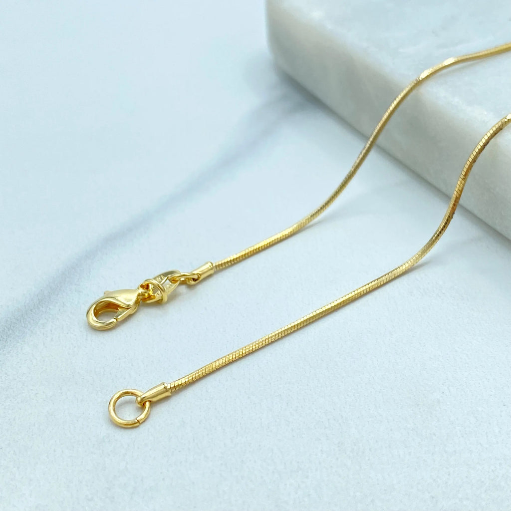 18k Gold Filled Miraculous Necklace, Virgin Mary Pendant with Snake Chain, 18 Inches, Religious Jewelry Gift, La Milagrosa Necklace