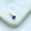 18k Gold Filled Charm, Petite Square CZ Charm in Ruby, Sapphire & Diamond Simulated Stones, CZ Charm, Dainty Jewelry