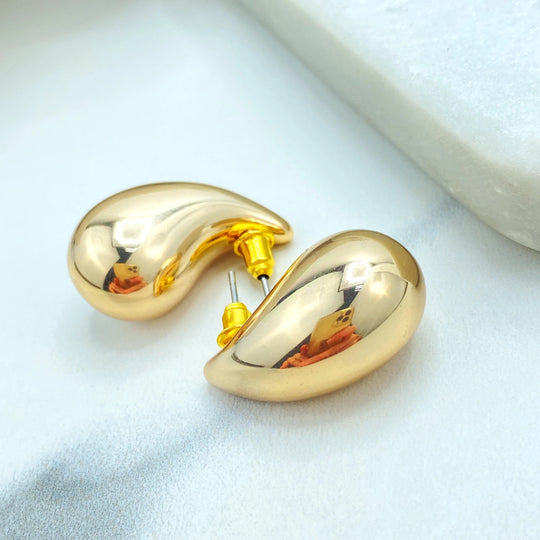 18K Gold Filled Teardrop Stud Earrings