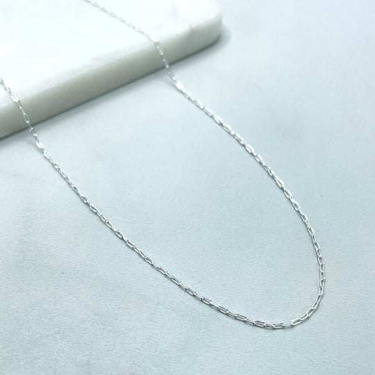 925 Sterling Silver 1mm Paperclip Chain, Dainty Chain, 18 Inches Long