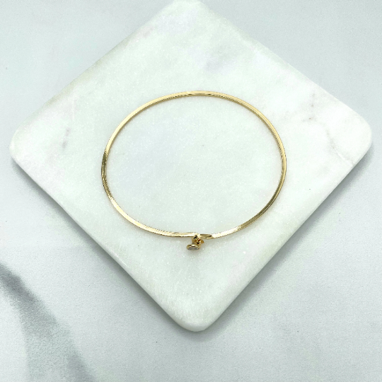 18k Gold Filled Solitaire Clear Cubic Zirconia Bangle Bracelet, Minimal Design Jewelry, Wholesale
