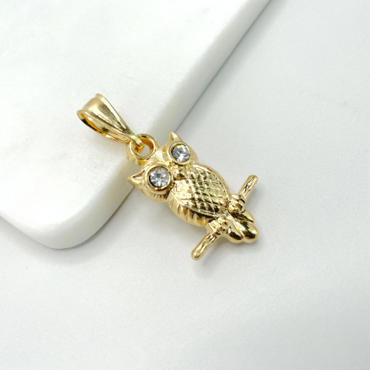 18k Gold Filled with Cubic Zirconia Texturized Own Pendant