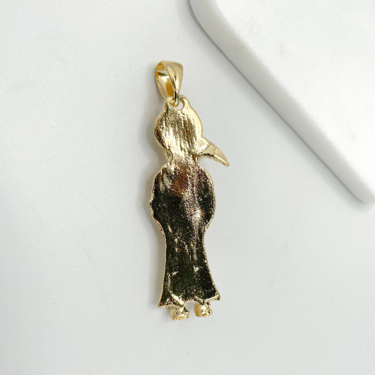 18k Gold Filled Medium Santa Muerte, Grim Reaper Pendant