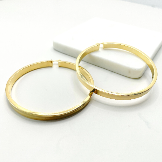 18k Gold Filled 68mm Large Hoop Earrings