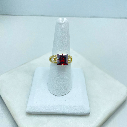 18k Gold Filled Colorful Cubic Zirconia Ring , Wholesale Jewelry Making Supplies.