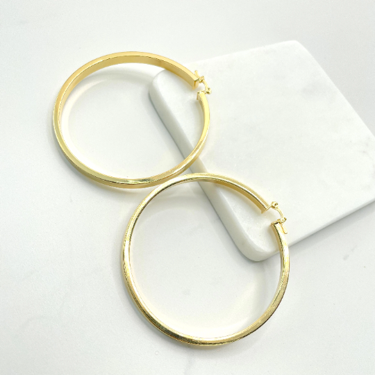 18k Gold Filled 68mm Large Hoop Earrings