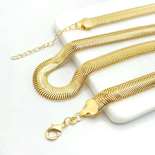 18k Gold Filled 10mm Snake Bracelet