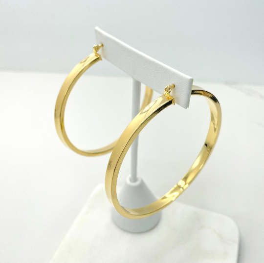 18k Gold Filled 68mm Large Hoop Earrings
