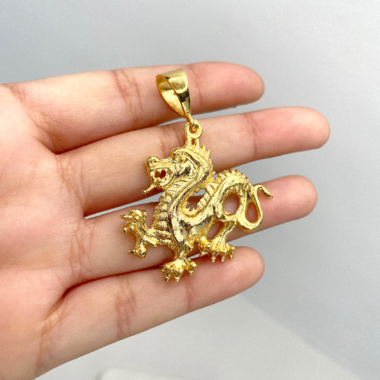 18k Gold Filled Mythologic Chinese Dragon Pendant